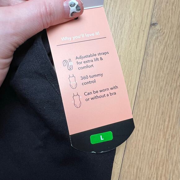 NEW Shapermint Women's L All Day Everyday Scoop Neck Bodysuit Black Shapewear - Picture 4 of 10